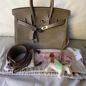 Top handle suede bag